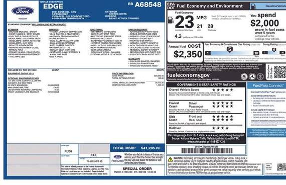 FORD EDGE 2024 2FMPK4J96RBA68548 image