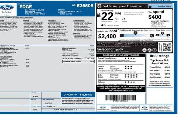 FORD EDGE 2013 2FMDK3JCXDBE36506 image