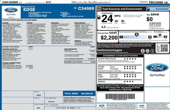 FORD EDGE 2015 2FMTK3K98FBC34989 image