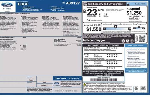 FORD EDGE 2022 2FMPK4G98NBA89127 image