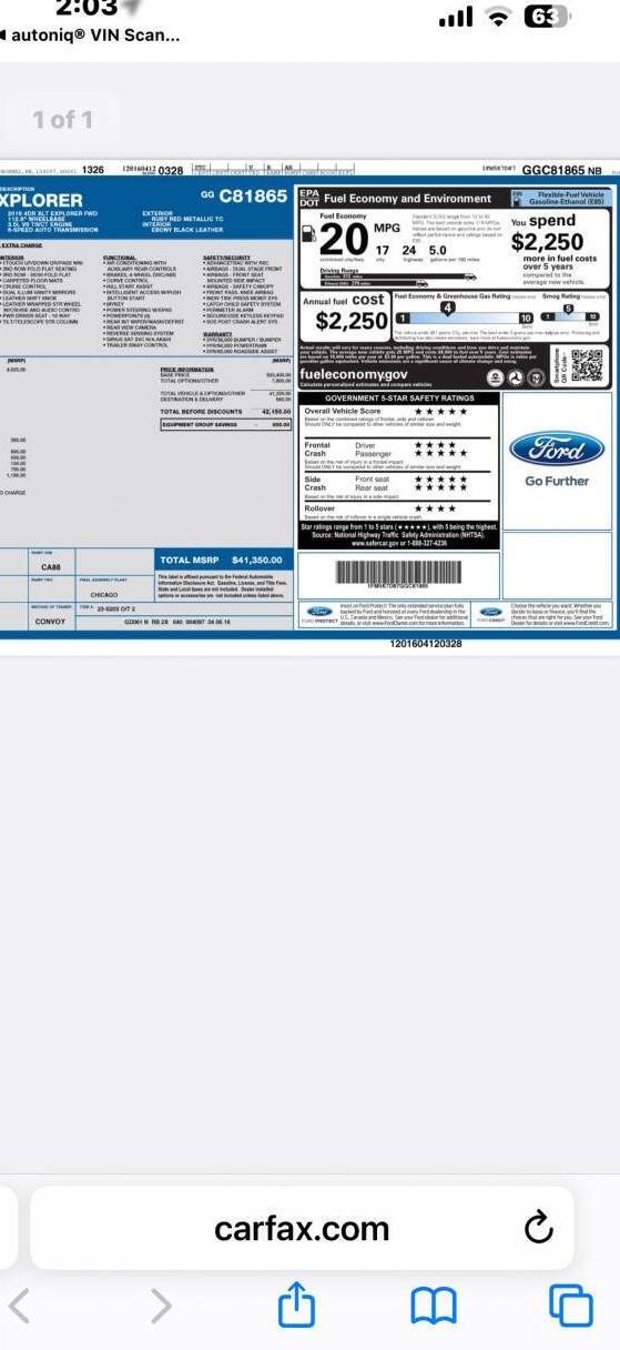 FORD EXPLORER 2016 1FM5K7D87GGC81865 image FORD EXPLORER 2016 1FM5K7D87GGC81865 image