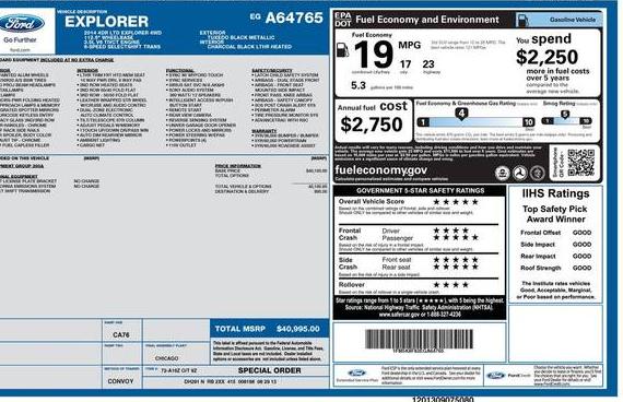 FORD EXPLORER 2014 1FM5K8F83EGA64765 image