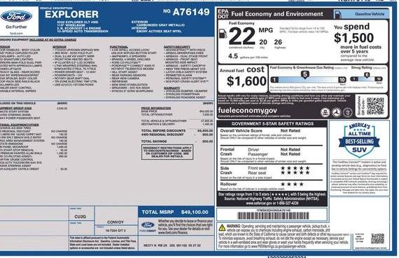 FORD EXPLORER 2022 1FMSK8DH0NGA76149 image