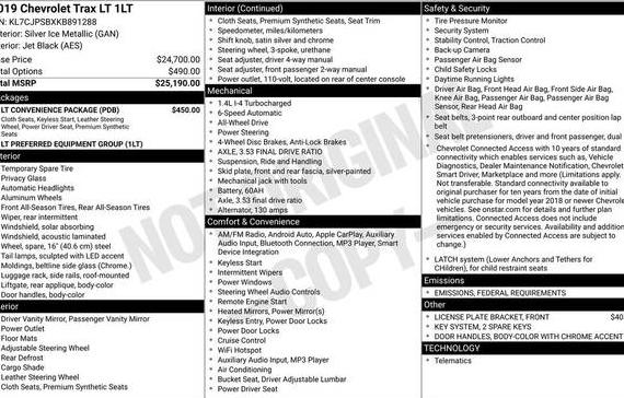 CHEVROLET TRAX 2019 KL7CJPSBXKB891288 image