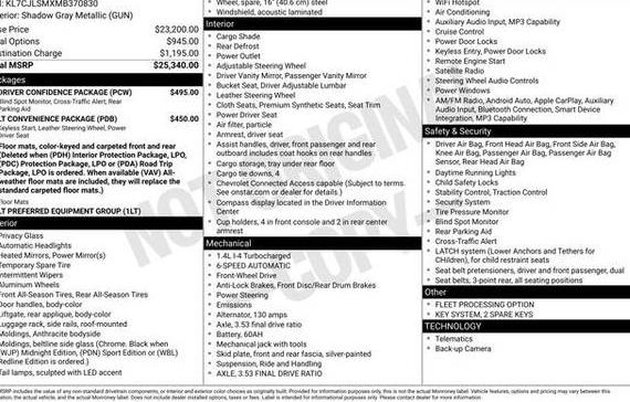 CHEVROLET TRAX 2021 KL7CJLSMXMB370830 image CHEVROLET TRAX 2021 KL7CJLSMXMB370830 image