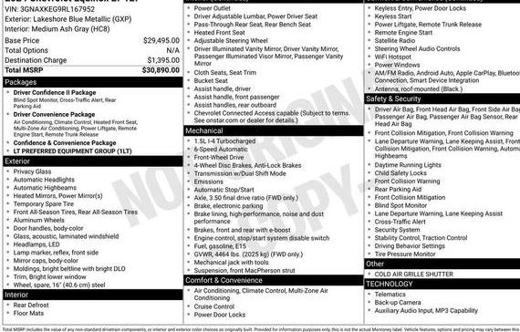 CHEVROLET EQUINOX 2024 3GNAXKEG9RL167952 image CHEVROLET EQUINOX 2024 3GNAXKEG9RL167952 image