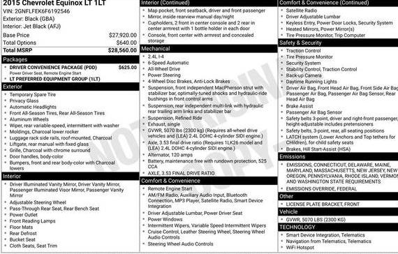 CHEVROLET EQUINOX 2015 2GNFLFEK6F6192546 image CHEVROLET EQUINOX 2015 2GNFLFEK6F6192546 image