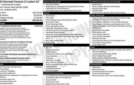 CHEVROLET TRAVERSE 2023 1GNEVHKW7PJ154854 image CHEVROLET TRAVERSE 2023 1GNEVHKW7PJ154854 image