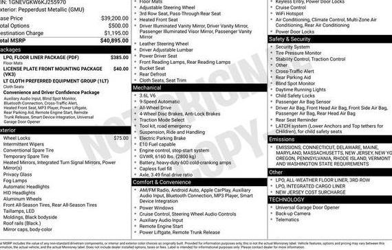 CHEVROLET TRAVERSE 2019 1GNEVGKW6KJ255970 image CHEVROLET TRAVERSE 2019 1GNEVGKW6KJ255970 image