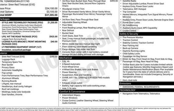 CHEVROLET TRAVERSE 2017 1GNKRGKD4HJ311743 image