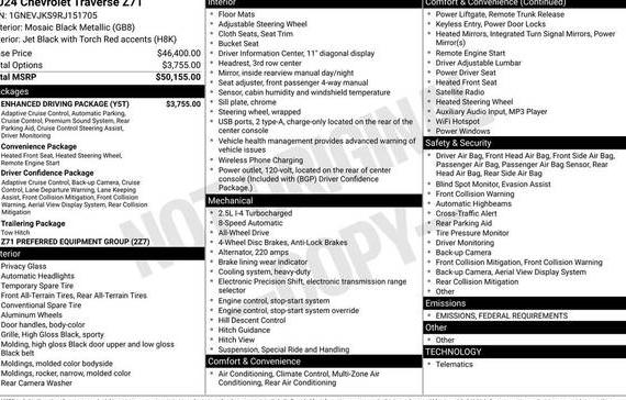 CHEVROLET TRAVERSE 2024 1GNEVJKS9RJ151705 image