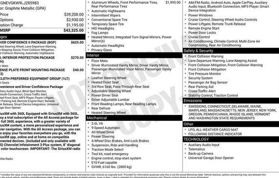 CHEVROLET TRAVERSE 2020 1GNEVGKW9LJ285983 image CHEVROLET TRAVERSE 2020 1GNEVGKW9LJ285983 image