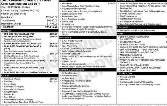 CHEVROLET COLORADO 2023 1GCPTEEK4P1218444 image CHEVROLET COLORADO 2023 1GCPTEEK4P1218444 image