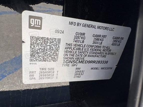 CHEVROLET TAHOE 2024 1GNSCMED9RR283338 image