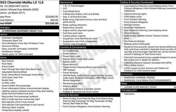 CHEVROLET MALIBU 2023 1G1ZB5ST4PF124214 image