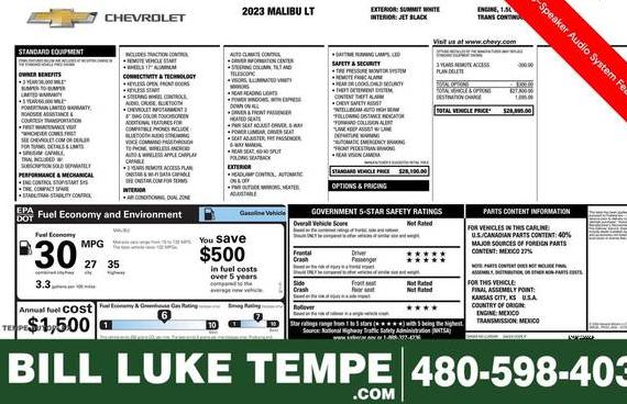 CHEVROLET MALIBU 2023 1G1ZD5ST2PF222488 image