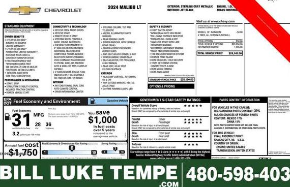 CHEVROLET MALIBU 2024 1G1ZD5STXRF176069 image