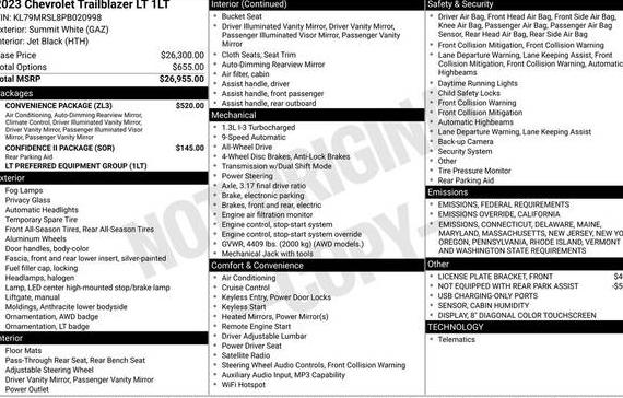 CHEVROLET TRAILBLAZER 2023 KL79MRSL8PB020998 image