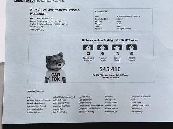 VOLVO XC90 2022 YV4A221L8N1836186 image VOLVO XC90 2022 YV4A221L8N1836186 image