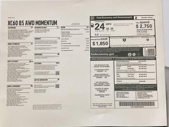 VOLVO XC60 2022 YV4L12RK0N1086113 image