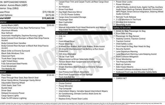 KIA FORTE 2019 3KPF24AD3KE109835 image