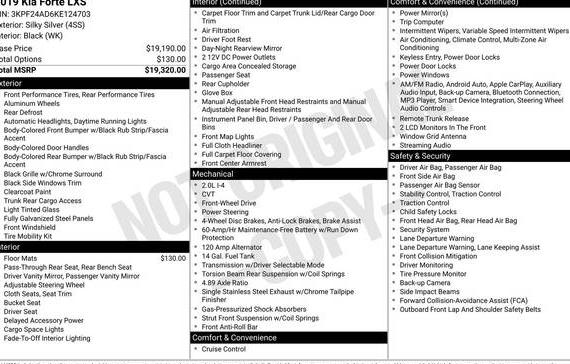 KIA FORTE 2019 3KPF24AD6KE124703 image
