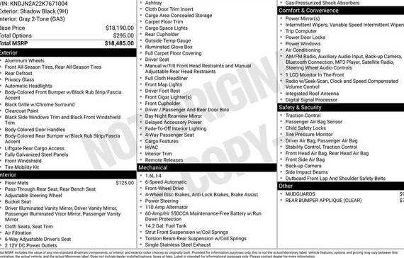 KIA SOUL 2019 KNDJN2A22K7671004 image