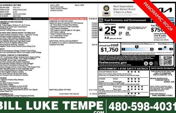 KIA SORENTO 2023 5XYRK4LF0PG192890 image