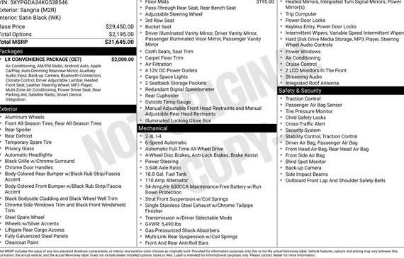 KIA SORENTO 2019 5XYPGDA34KG538546 image