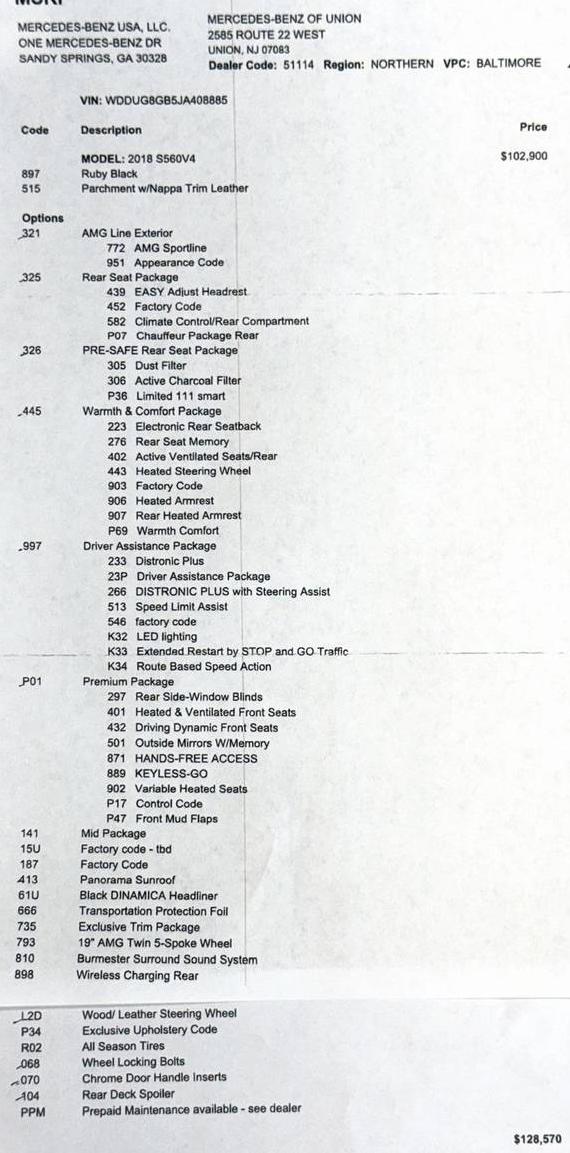 MERCEDES-BENZ S-CLASS 2018 WDDUG8GB5JA408885 image