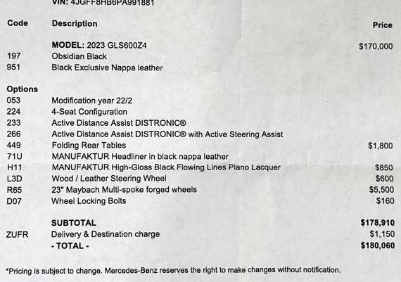 MERCEDES-BENZ GLS-CLASS 2023 4JGFF8HB6PA991881 image