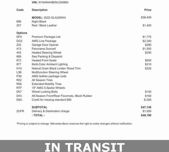 MERCEDES-BENZ GLA-CLASS 2022 W1N4N4HB0NJ349864 image