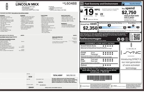 LINCOLN MKX 2016 2LMTJ8LR7GBL60488 image