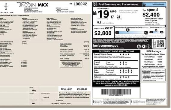 LINCOLN MKX 2013 2LMDJ8JK8DBL00242 image
