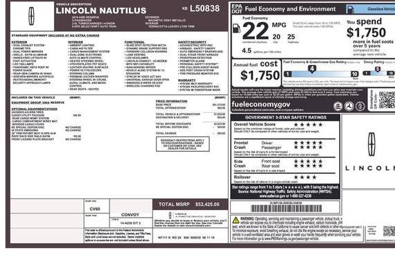 LINCOLN NAUTILUS 2019 2LMPJ8L9XKBL50838 image