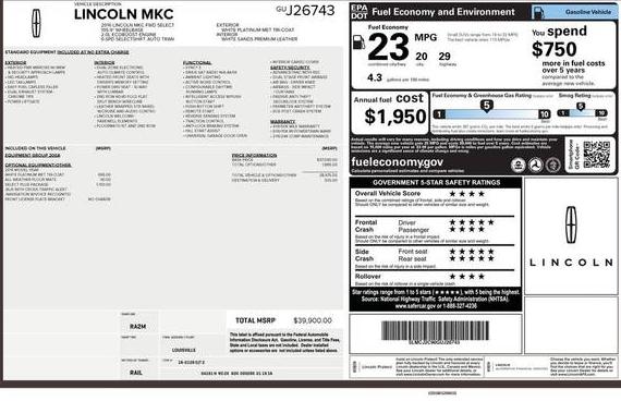 LINCOLN MKC 2016 5LMCJ2C90GUJ26743 image