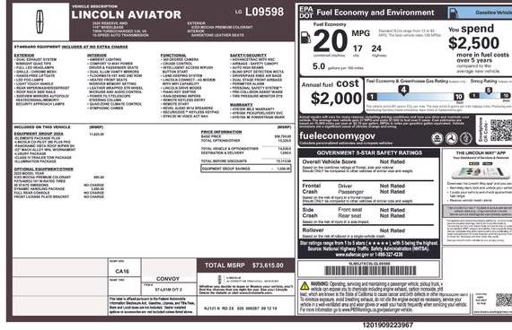 LINCOLN AVIATOR 2020 5LM5J7XC6LGL09598 image