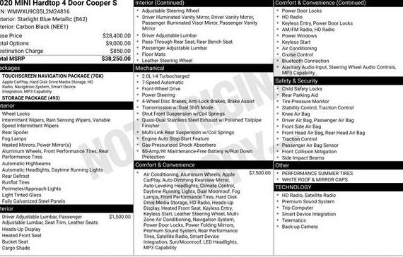 MINI HARDTOP 2020 WMWXU9C05L2M24816 image MINI HARDTOP 2020 WMWXU9C05L2M24816 image
