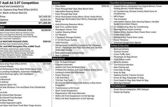 AUDI A6 2017 WAUF3AFC6HN009726 image AUDI A6 2017 WAUF3AFC6HN009726 image