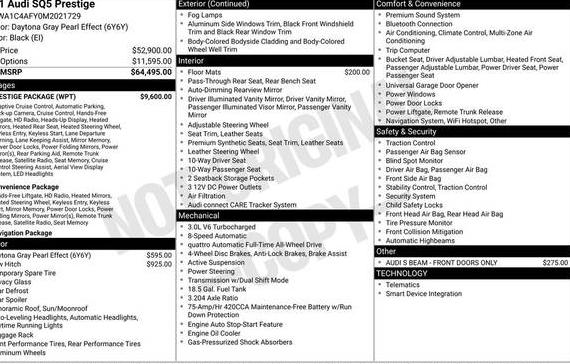 AUDI SQ5 2021 WA1C4AFY0M2021729 image