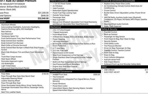 AUDI A3 2017 WAUAUGFF7H1040639 image