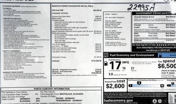 AUDI SQ8 2022 WA1CWBF17ND026371 image