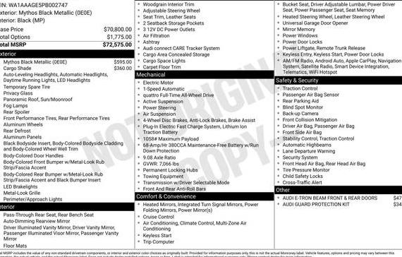 AUDI E-TRON 2023 WA1AAAGE5PB002747 image