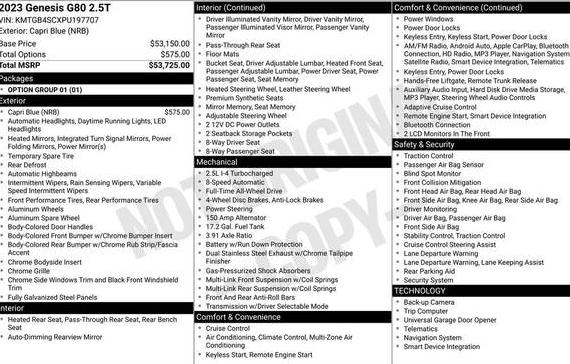 GENESIS G80 2023 KMTGB4SCXPU197707 image GENESIS G80 2023 KMTGB4SCXPU197707 image