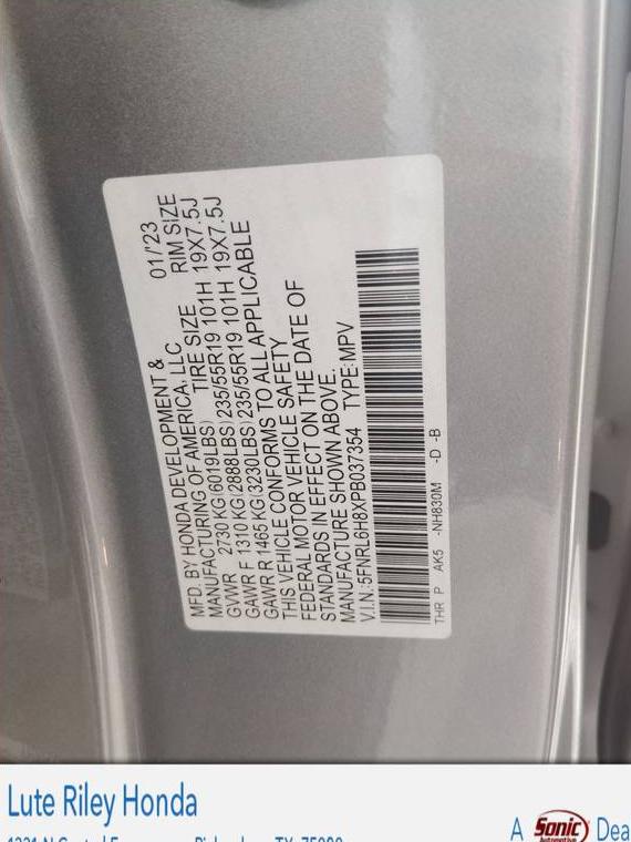 HONDA ODYSSEY 2023 5FNRL6H8XPB037354 image