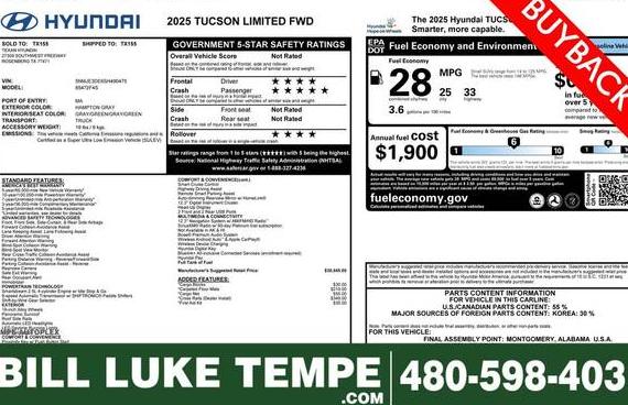 HYUNDAI TUCSON 2025 5NMJE3DE6SH490475 image HYUNDAI TUCSON 2025 5NMJE3DE6SH490475 image