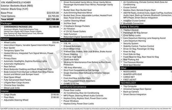 HYUNDAI PALISADE 2020 KM8R34HE5LU143489 image HYUNDAI PALISADE 2020 KM8R34HE5LU143489 image