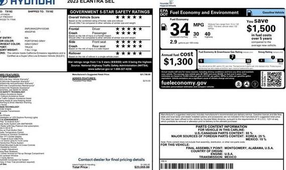 HYUNDAI ELANTRA 2023 5NPLM4AG2PH105348 image HYUNDAI ELANTRA 2023 5NPLM4AG2PH105348 image