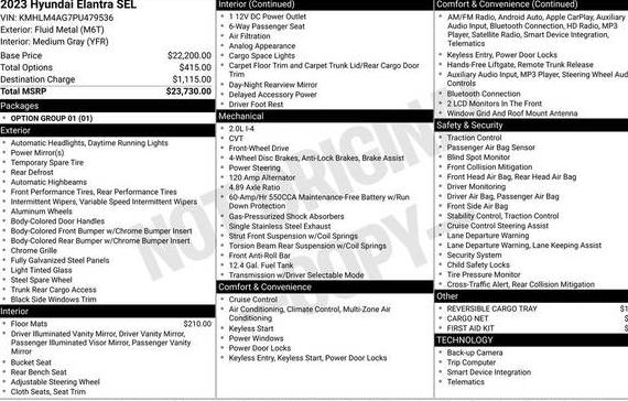 HYUNDAI ELANTRA 2023 KMHLM4AG7PU479536 image HYUNDAI ELANTRA 2023 KMHLM4AG7PU479536 image