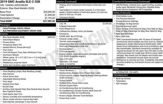 GMC ACADIA 2019 1GKKNLLS2KZ208280 image GMC ACADIA 2019 1GKKNLLS2KZ208280 image